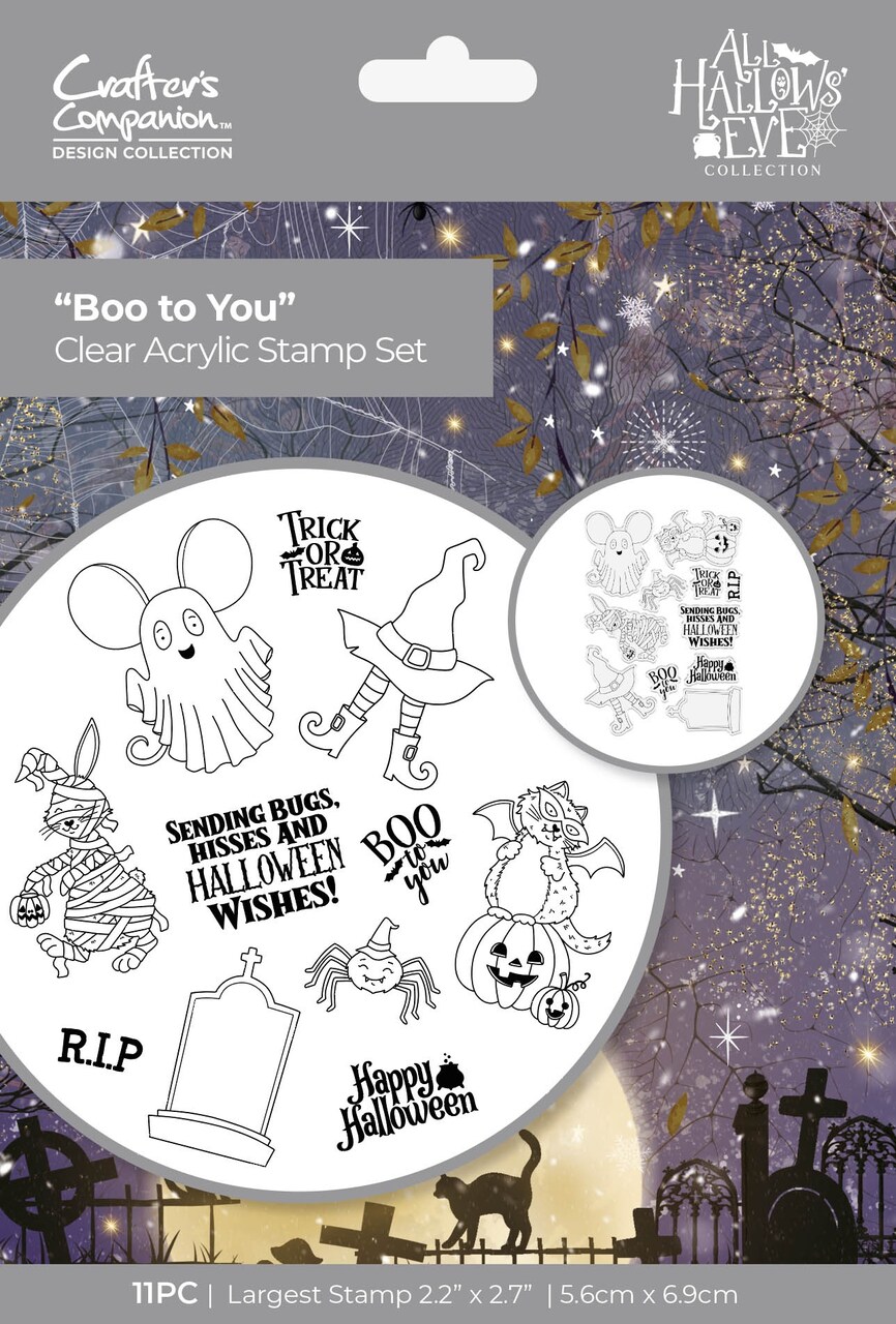All Hallows Eve Clear Acrylic Stamp A6-Boo To You